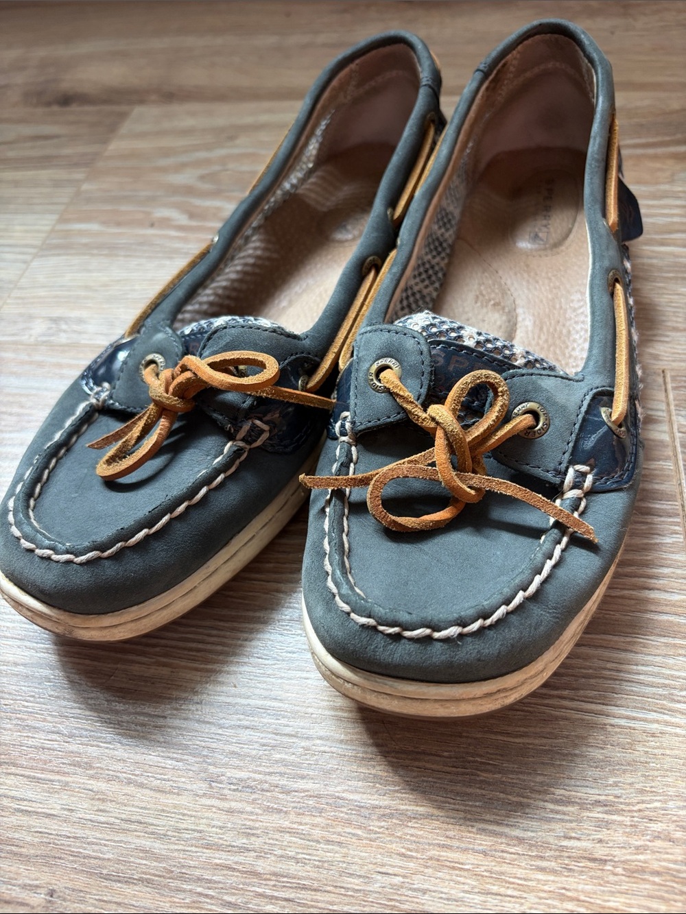 Sperry Leather Moccasins with Tan Laces